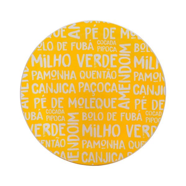Prato para Refeição Le de Vidro Amarelo 24cm Prato para Refeição Le de Vidro Amarelo 24cm