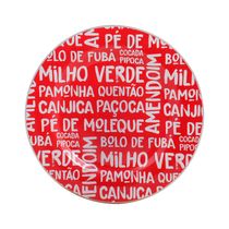 Prato para Sobremesa Le de Vidro Vermelho 19,5cm