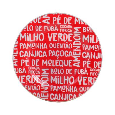 Prato para Sobremesa Le de Vidro Vermelho 19,5cm