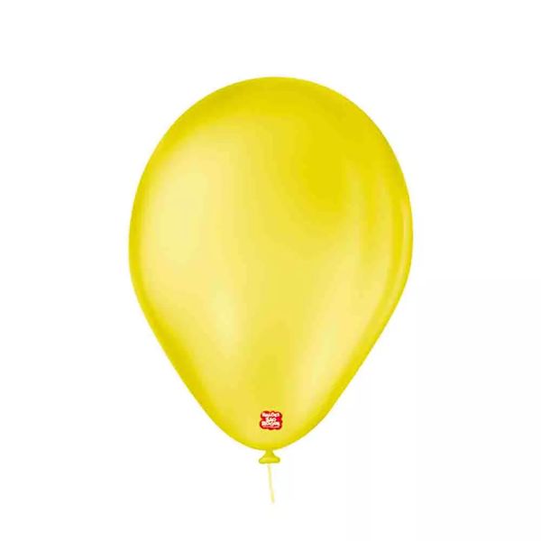Balão São Roque Liso N9 com 50 Amarelo Citrino