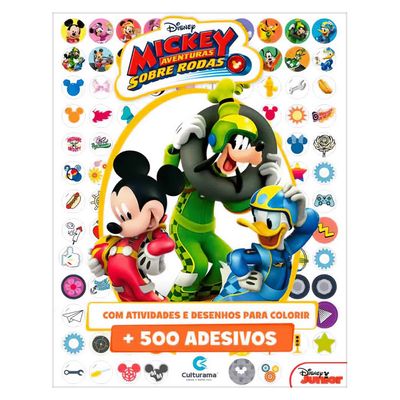 Livro Infantil Culturama Disney Mickey com 500 Adesivos