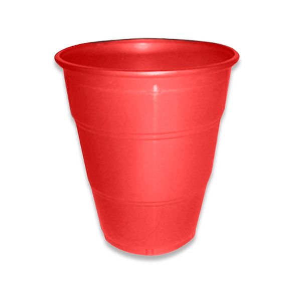 Copo de Plástico Silver Plastic Happy Line Vermelho