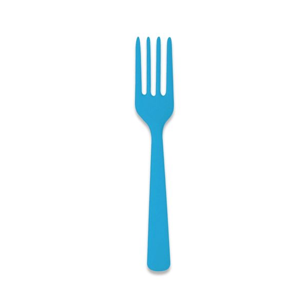 Garfo de Plástico Silver Plastic Happy Line Azul Claro