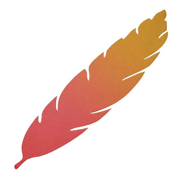 Folhagem Bananeira Laranja Degradê de Papel com 8 Unidades P