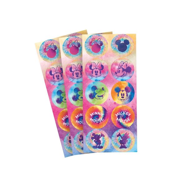 Adesivo de Papel Regina Minnie Tie Dye com 30 Unidades