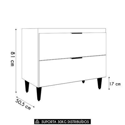 Balcão Para Pia 100cm Sem Tampo Pérola Z34 Branco - Mpozenato