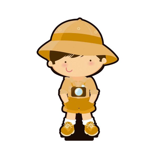 Menino Decorativo de Mesa Tema Safari Produfest MDF
