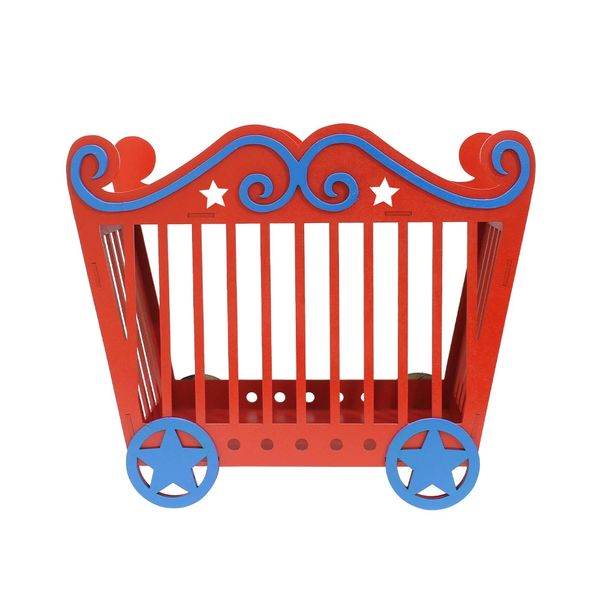 Jaula 3D Decorativa de Mesa Tema Circo Produfest MDF Vermelho