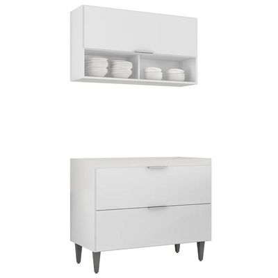 Armário De Cozinha Cp01 Para Pia 100cm Pérola Z34 Branco - Mpozenato