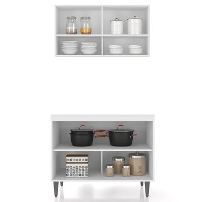 Armário De Cozinha Cp01 Para Pia 100cm Pérola Z34 Branco - Mpozenato