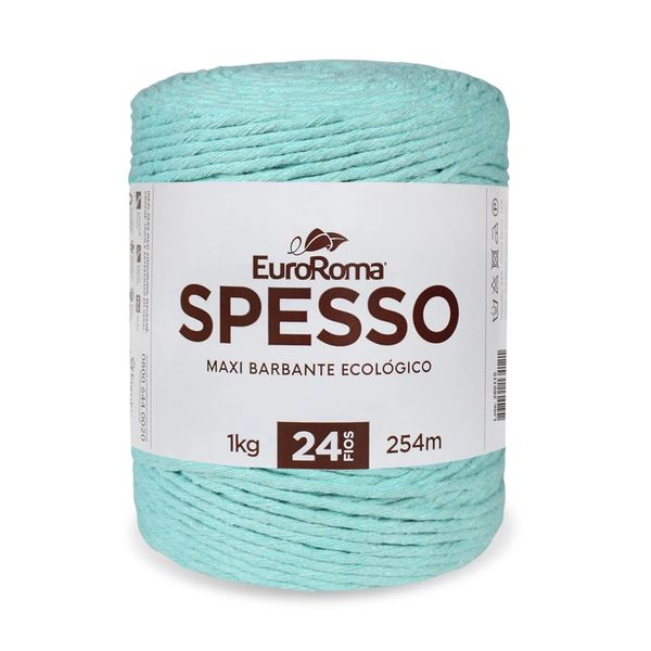 Barbante Spesso Euroroma 4x24 1kg 254m Verde Água Claro