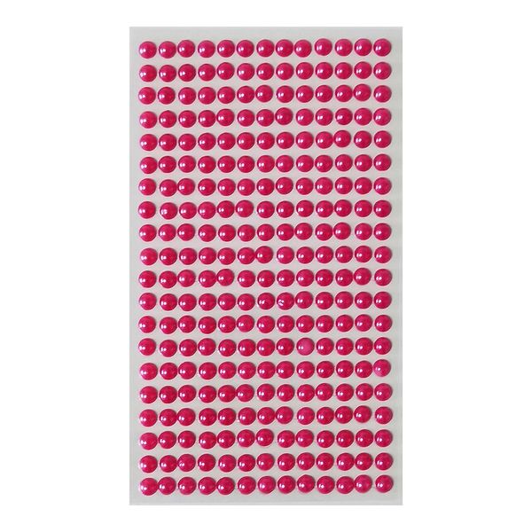 Cartela Pedra Adesiva Meia Perola 6mm Rosa Claro
