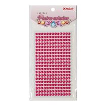 Cartela Pedra Adesiva Meia Perola 6mm Rosa Claro
