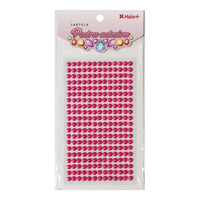 Cartela Pedra Adesiva Meia Perola 6mm Rosa Claro