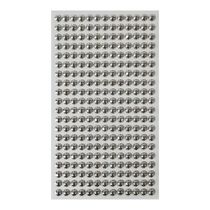 Cartela Pedra Adesiva Meia Perola 6mm Prata Metalizado