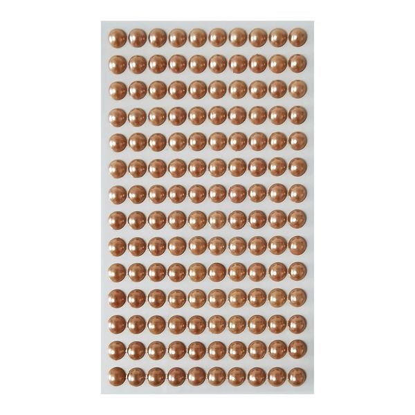 Cartela Pedra Adesiva Meia Perola 8mm Champagne Cartela Pedra Adesiva Meia Perola 8mm Champagne