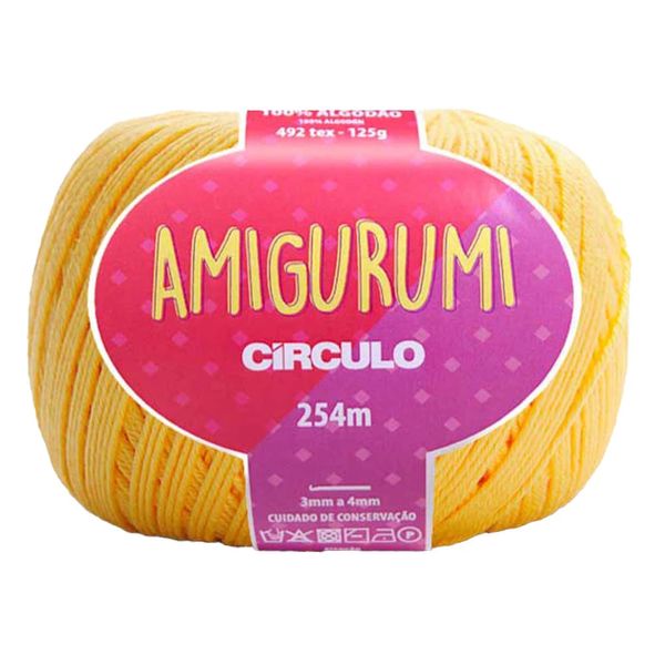 Linha Amigurumi 254m Nº6/5 1317 Amarelo Linha Amigurumi 254m Nº6/5 1317 Amarelo