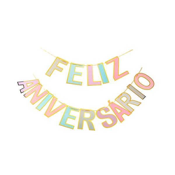 Faixa Feliz Aniversário Silver Colorida Faixa Feliz Aniversário Silver Colorida