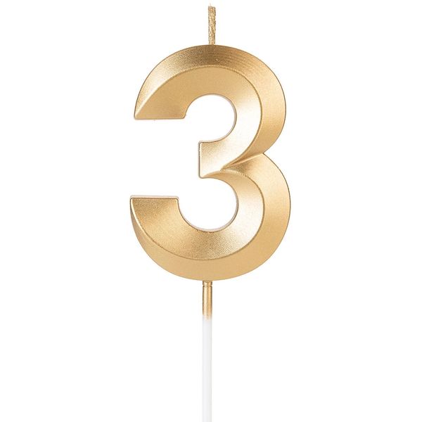 Vela Silver Design Dourada Nº 3 Vela Silver Design Dourada Nº 3