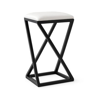 Banqueta Z Baixa 50 Cm Banquinho Cozinha Balcão Bar Corino Branco