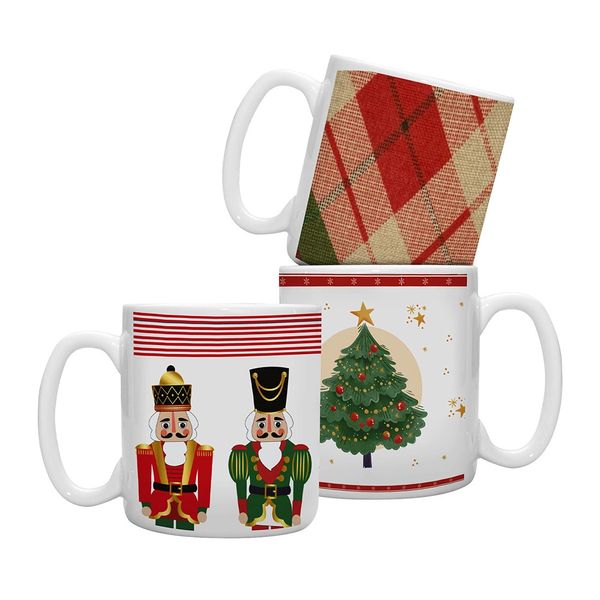 Caneca de Natal Yangzi em Porcelana Classic 330ml - Item Sortido