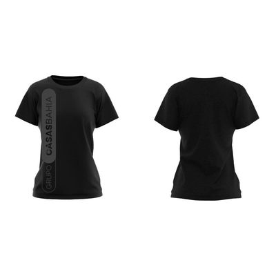 Camiseta Manga Curta Grupo Casas Bahia Modelo Baby Look P / Preto