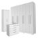 Guarda Roupa Casal Porto 8 Portas 4 Gavetas Com Cômoda Sapateira Sevilha E Armário Multiuso 2 Portas 2000191 Branco Tx