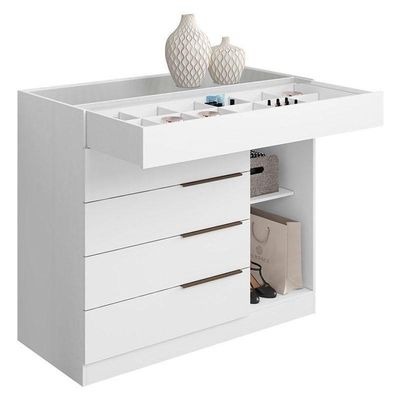 Guarda Roupa Casal Porto 8 Portas 4 Gavetas Com Cômoda Sapateira Sevilha E Armário Multiuso 2 Portas 2000191 Branco Tx