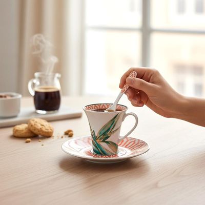 Aparelho de Jantar Chá e Café Vista Alegre Fiji em Porcelana 42 Peças: O Luxo Tropical Completo para sua Mesa