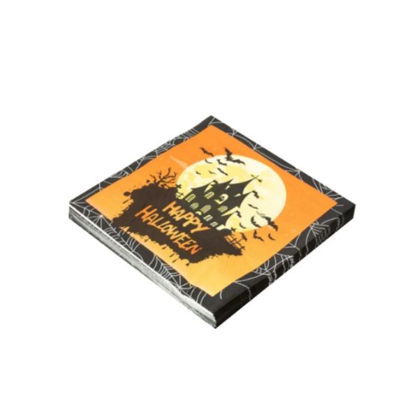 Guardanapo Halloween Silver Folha Dupla Estampado 32x32cm