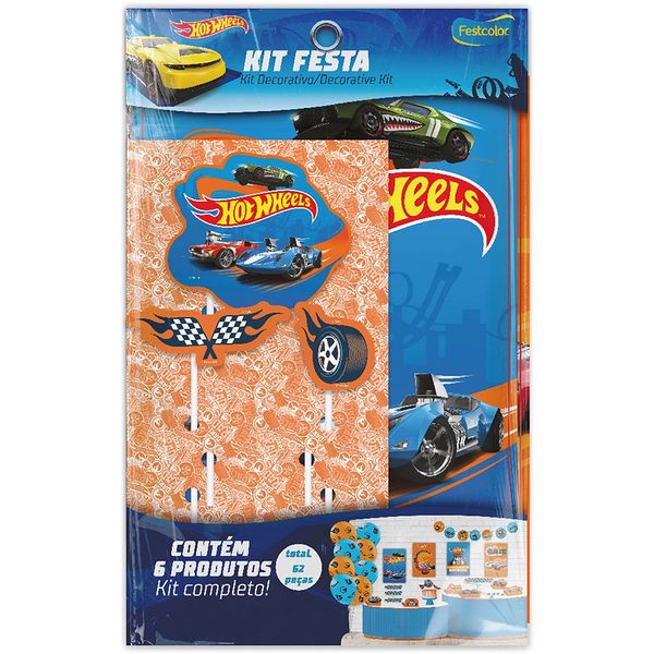 Kit Festa Festcolor HotWheels 62 Peças Kit Festa Festcolor HotWheels 62 Peças