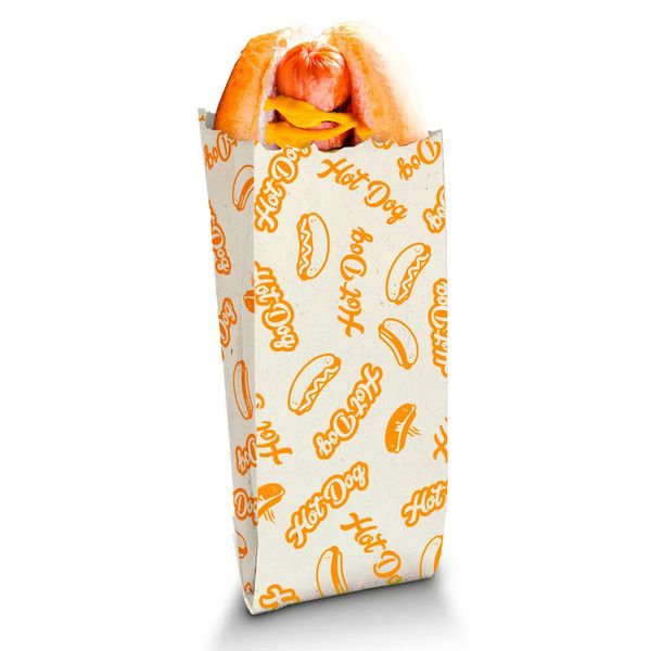 Saco para Hot Dog de Papel Regina Estampado Tamanho P Saco para Hot Dog de Papel Regina Estampado Tamanho P