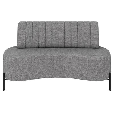Sofá 2 Lugares 160cm Pés Aço Preto Tamar Z08 Linho Cinza - Mpozenato