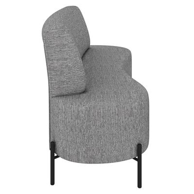 Sofá 2 Lugares 160cm Pés Aço Preto Tamar Z08 Linho Cinza - Mpozenato