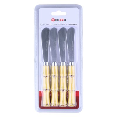 Cj 4Espatulas Bambu CV244344 Cazza