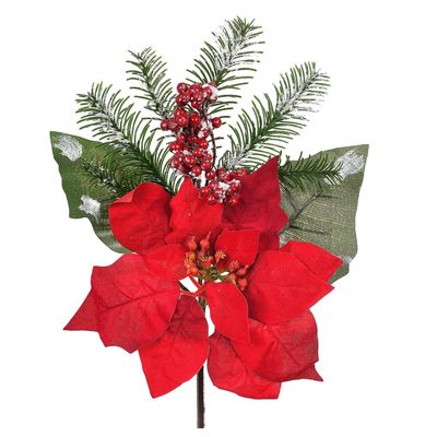 Haste Bico De Papagaio Vermelho Com Folhas Verdes