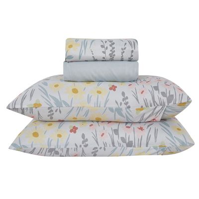 Jogo de Cama Casal Cazzal Ivory Floral Microfibra 4 Peças Estampado - Item Sortido