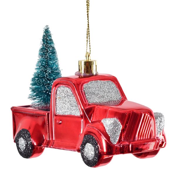 Box Com 2 Enfeites Tipo Carro Para Árvore