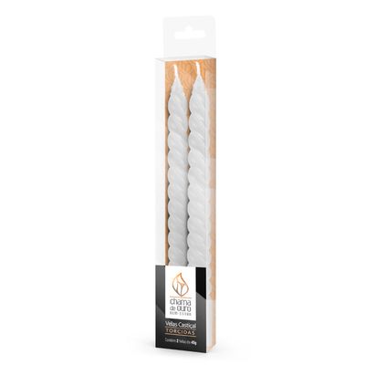 VELA 45g cd KIT C/2 CASTIÇAL TORCIDA PRATA