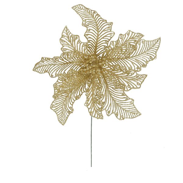 Pick Bico Papagaio Natal com Glitter Dourado 20cm D&A Pick Bico Papagaio Natal com Glitter Dourado 20cm D&A