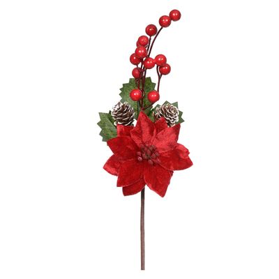 Haste Berry com Pinha Vermelho 32cm D&A