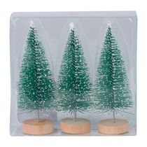 Mini Árvore de Natal Flocked com 3 Verde com Branco 10cm D&A