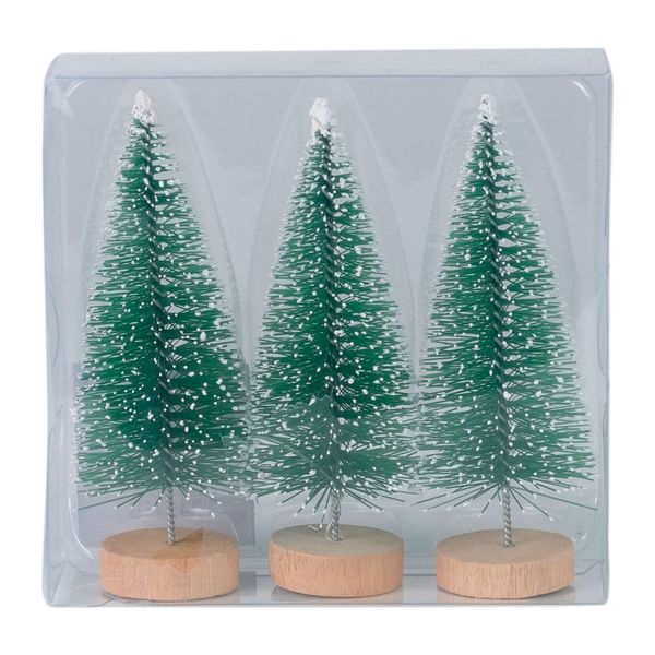 Mini Árvore de Natal Flocked com 3 Verde com Branco 10cm D&A Mini Árvore de Natal Flocked com 3 Verde com Branco 10cm D&A