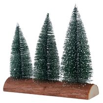 Mini Árvore de Natal Flocked com 3 Verde com Branco 17,8cm D&A