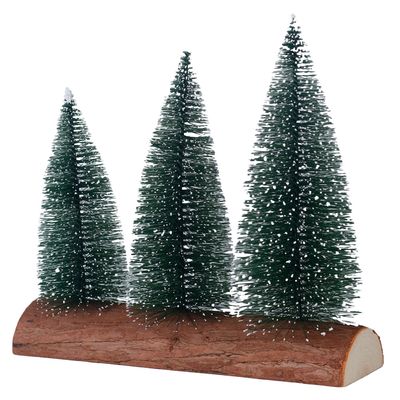 Mini Árvore de Natal Flocked com 3 Verde com Branco 17,8cm D&A