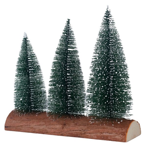 Mini Árvore de Natal Flocked com 3 Verde com Branco 17,8cm D&A Mini Árvore de Natal Flocked com 3 Verde com Branco 17,8cm D&A