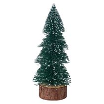 Mini Árvore de Natal Flocked Verde com Branco 15cm D&A