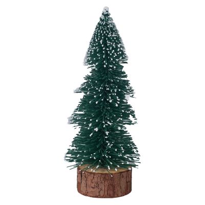 Mini Árvore de Natal Flocked Verde com Branco 15cm D&A