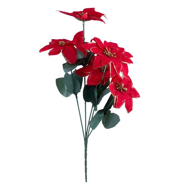 B.BICO PAPAGAIO AVELUDADO C/GLITTER X5 (VERMELHO) 35cm