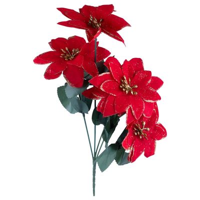 B.BICO PAPAGAIO AVELUDADO C/GLITTER X5 (VERMELHO) 35cm